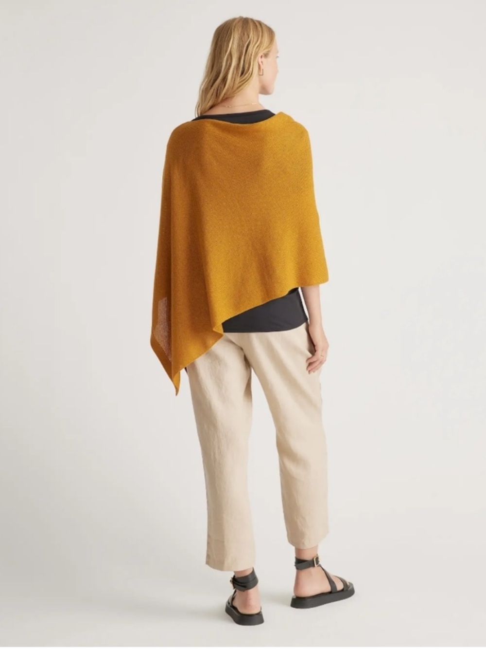 Quince Lightweight Cotton Cashmere Nursing Shawl - Amber - Picture 3 of 7